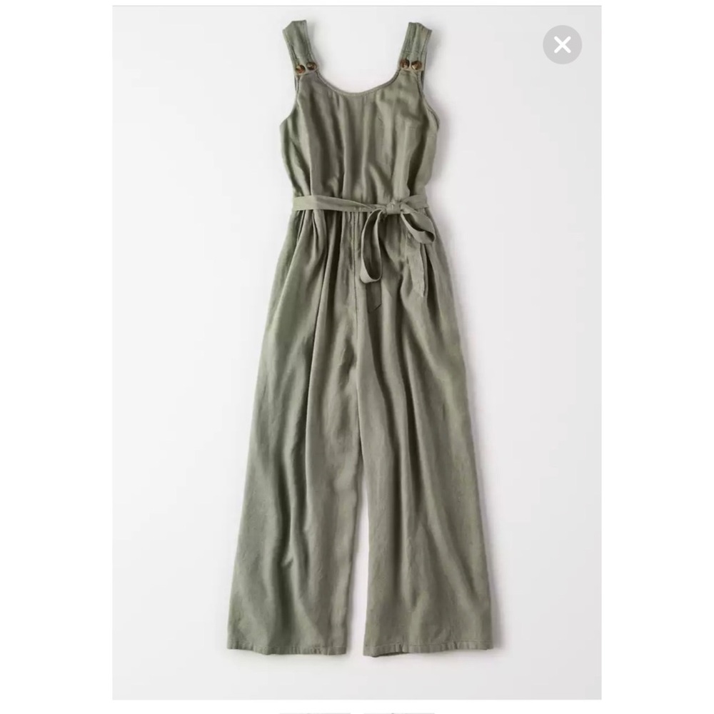 American Eagle Wide Leg Jumpsuit - Olive Green - Size MP
